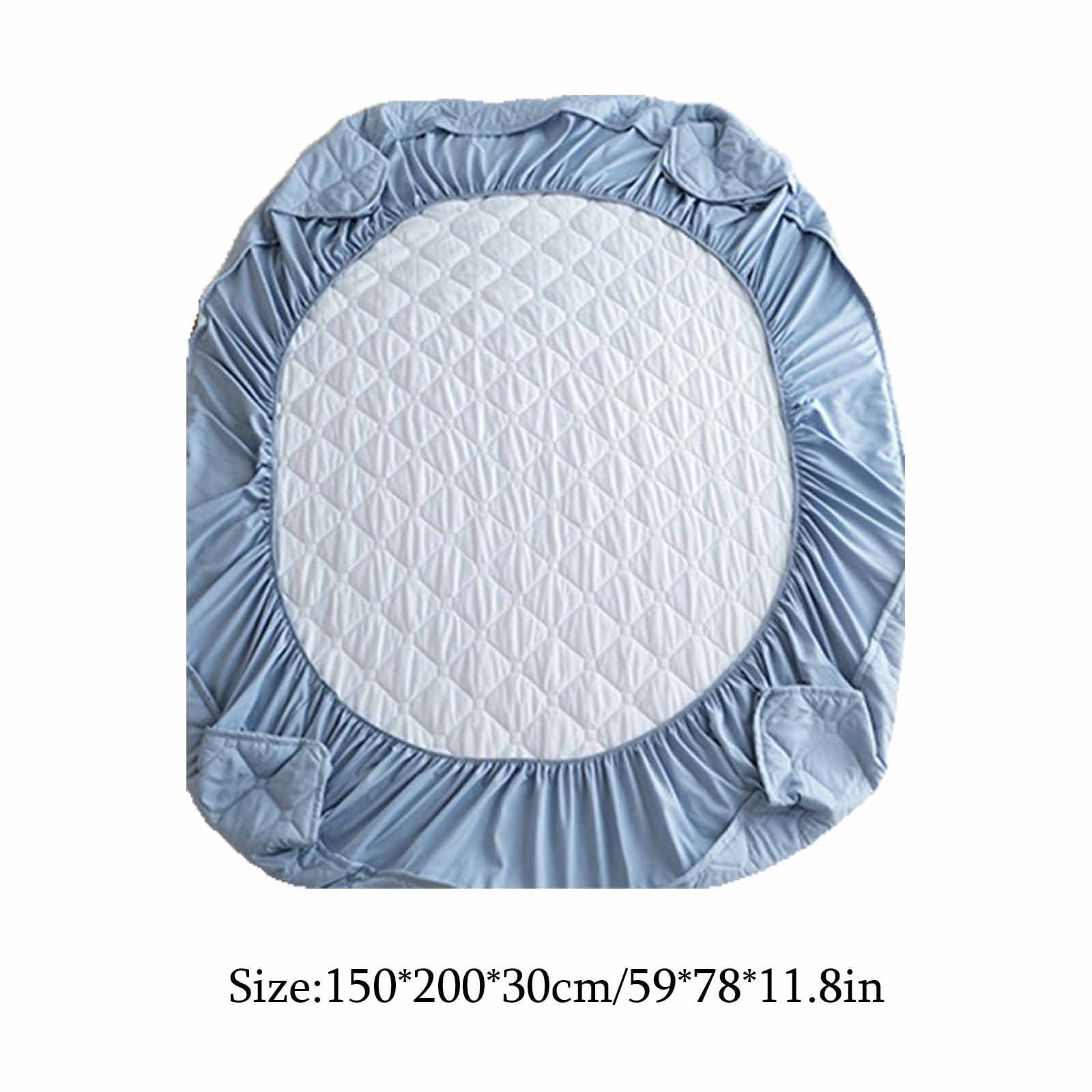 Hmgxay Polyester Mattress Protector, 60"x80" Waterproof Bed Sheet Cover - Soft Cotton Bedspread with 360 Degree Wrap, Fitted Mattress Cover for Skin-Friendly Comfort(Blue)