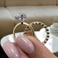 thumbnail image 6 of Diiro Oval Cut Solitaire Engagement Ring Set for Women with Matching Wedding Band, 10K/14K/18K Solid Yellow Gold, 2 Piece Moissanite Diamond Bridal Set, 6 of 8