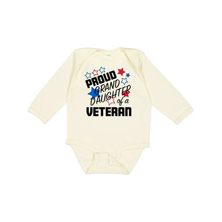 

Inktastic Proud Granddaughter of a Veteran- Veterans Day Gift Baby Girl Long Sleeve Bodysuit