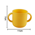 thumbnail image 2 of Taza de entrenamiento de silicona para bebés, taza de aprendizaje para niños pequeños con dos asas, taza abierta para bebés, a partir de 6 meses, 2 of 5