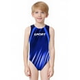 thumbnail image 3 of TiaoBug Kids Boys Color Block Gymnastics Leotard Tank Top Sleeveless Sport Jumpsuit Singlet Wrestling Bodysuit Blue 10, 3 of 5
