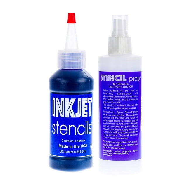 Tattoo Inkjet Stencil Ink & Smudge-Proof Tattoo Stencil Transfer Spray Bundle
