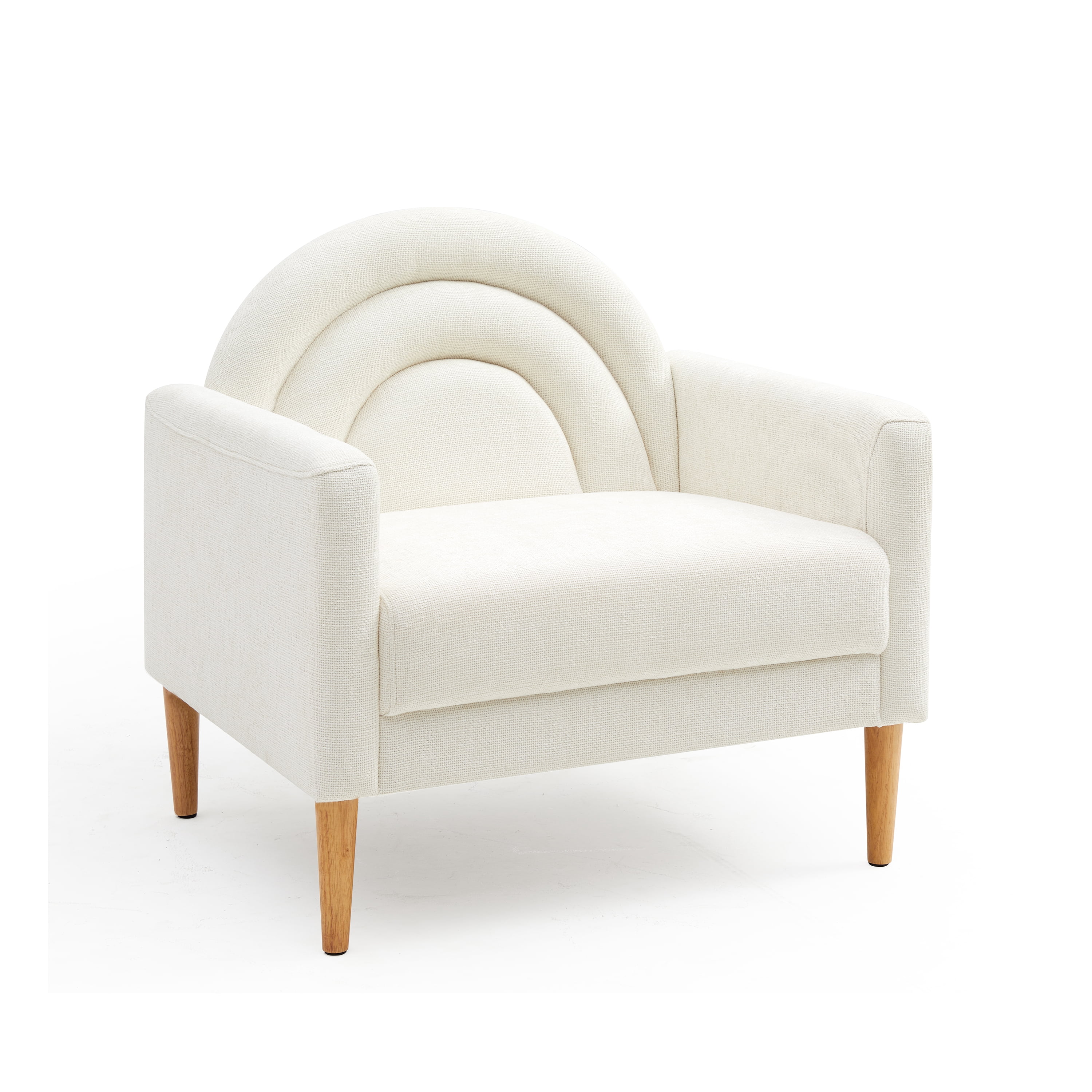 Upholstered  Armchair Ergonomically designed Modern Accent Fabric Chair Single Sofa Comfy Upholstered Arm Chair Living Room Furniture Mustard Cream
