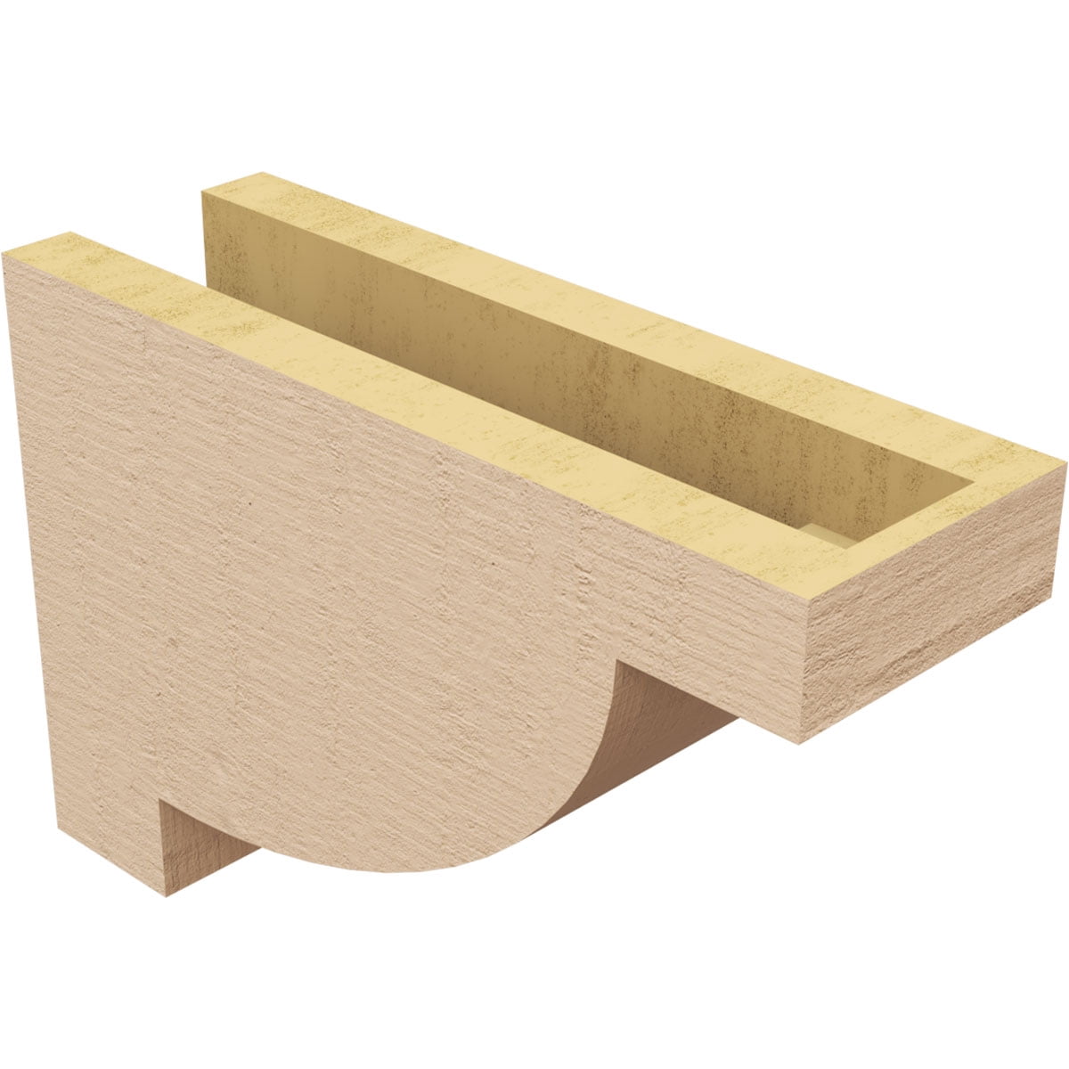 4"W x 12"D x 8"H Classic Alpine Rough Cedar Woodgrain TimberThane Corbel, Primed Tan