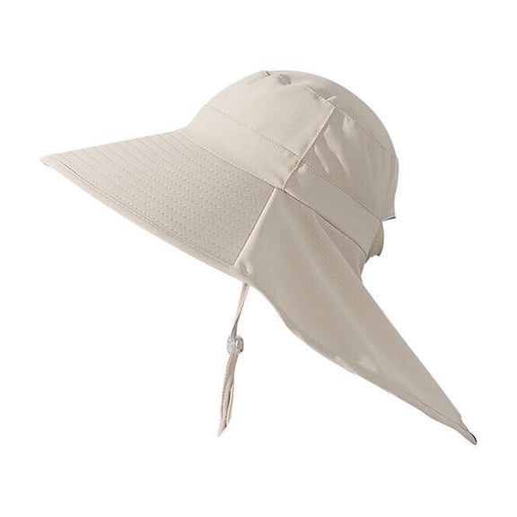 RoamRider Wide Brim Sun Hats for Women with Neck Flap Ponytail Hole UV Protection Summer