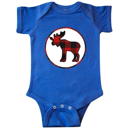 

Inktastic Moose Buffalo Plaid Silhouette Gift Baby Boy or Baby Girl Bodysuit