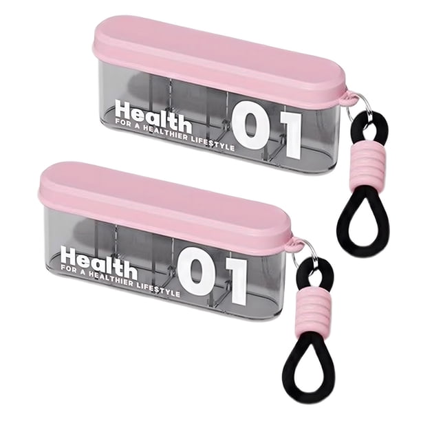 Pastillero portátil de 4 compartimentos, transparente, organizador de pastillas para viajes, dispensador de comprimidos con cierre deslizante para guardar en bolsillos, bolsos y carteras