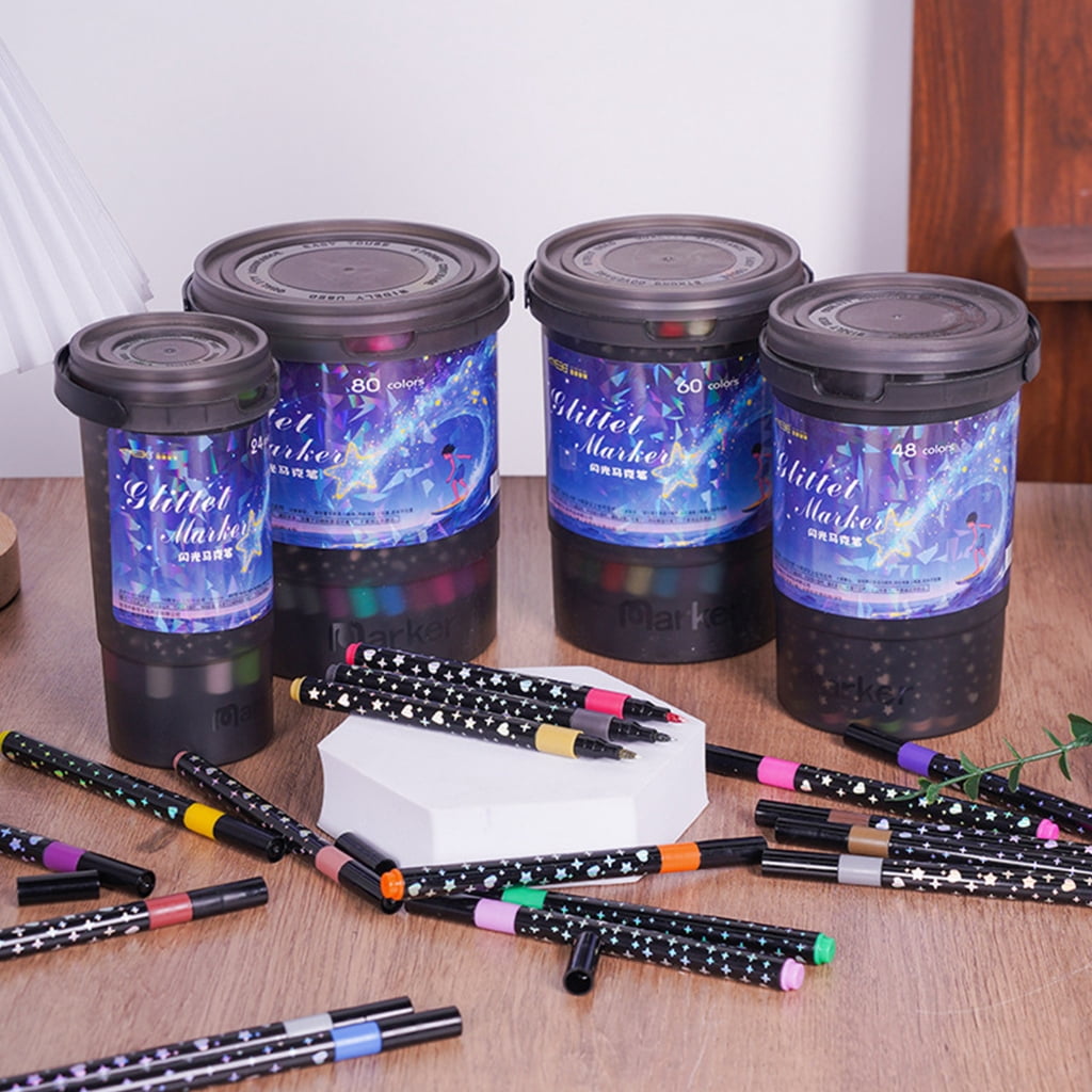 Sparkles Gel Ink Soft Brush Marker for Creative Drawing and Handmade Crafts