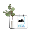 thumbnail image 1 of Patrón de moto negro ilustración Jarrones colgantes de vidrio transparente Decoración Botella, 1 of 4