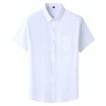 thumbnail image 3 of Aofany Men Dress Shirt Plus Size Casual Fashion Business Short Sleeve Blouse Turn-down Collar Regular Fit Button Shirt Top, 3 of 3