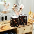 thumbnail image 3 of Yayeee 2 Pack Qtip Holder Bathroom Cotton Swab Canister with Lid Clear Dispenser Set, Black Floral Pattern, 3 of 6