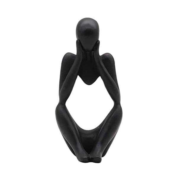 Escultura de pensador abstracto, artesanía, figuras, estatuas, decoración para el hogar y la oficina, regalos Negro