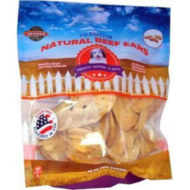 The Rawhide Express Peanut Butter Ears Recipe Chews Dog Treat, 10 Ct