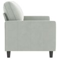 thumbnail image 2 of vidaXL 2-Seater Sofa Light Grey 140 cm Velvet, 2 of 5