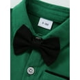 thumbnail image 3 of CARETOO Infant Boy Clothes Formal 4Pcs Outfit Long Sleeve Dress Shirt Suspender Pants Bowtie Beret, 3 of 14