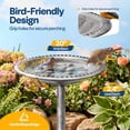thumbnail image 6 of SPECSTAR Bird Bath, 28 inch Height Polyresin Lightweight Antique Outdoor Garden Birdbath Gray, 6 of 9