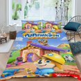 thumbnail image 2 of Pupconstrucción Conjunto de sábanas temático, trío de piezas, cómodo y amigable con la piel, diseño único, regalo de decoración para el hogar para familiares, amigos y fans,140cm *210cm, 2 of 6