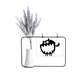 thumbnail image 1 of Tarjeta de jarrón de lavanda artificial Universo y Alien boca grande, 1 of 3