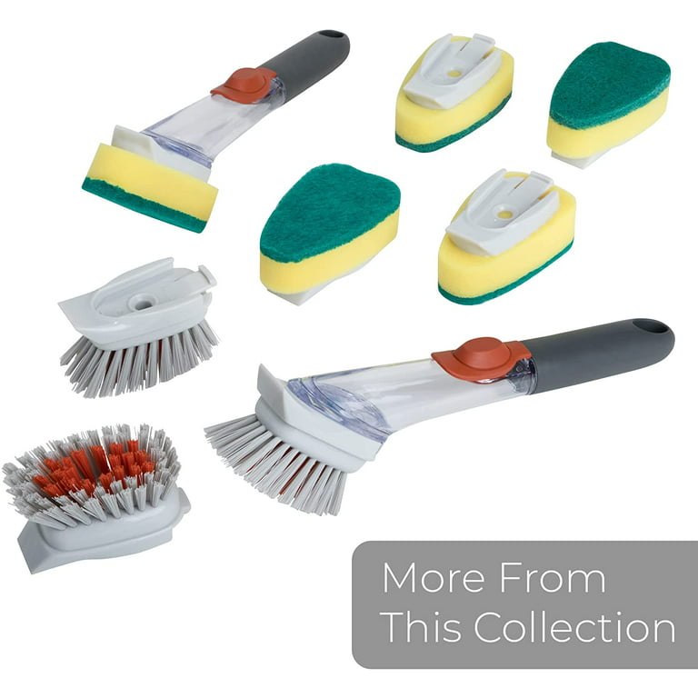 Dish Cleaning Brush Soap Dispensing Dish Brush Set with 4 Replacement Heads