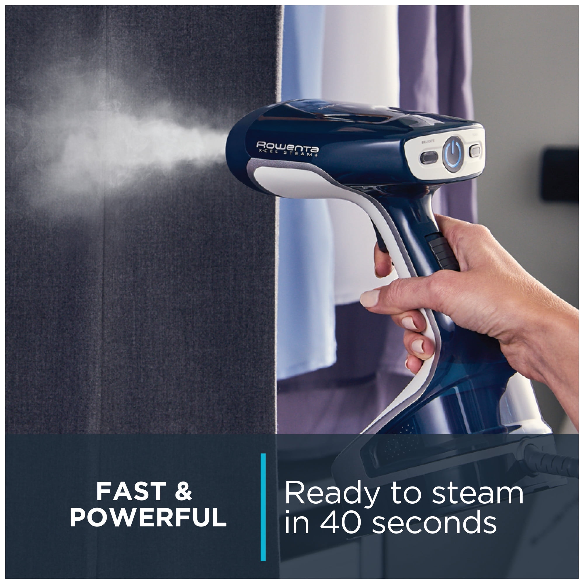 Rowenta X-Cel Steam+ Handheld Steamer for Clothes, Garment Steamer, 1600 Watts, 6.7 oz Water Tank, Portable, DR8120