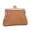 Brown, variant on Coin Purse Double Layer Small Genuine Leather Kiss Lock Women Wallet.