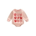 thumbnail image 1 of Faithtur Combinaison Bébé Saint-Valentin, Imprimé Cœur Dessin Animé Manches Longues Col Rond pour Garçons Filles, 1 of 9