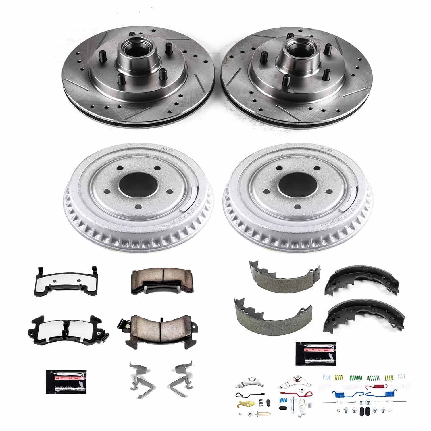 PowerStop Front and Rear Z36 Truck & Tow Brake Pad Rotor Drum and Shoe Kit Fits: BUICK CHEVROLET GMC OLDSMOBILE PONTIAC Select Models K15043DK-36
