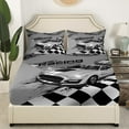 thumbnail image 4 of Erosebridal Racing Fitted Sheet Twin Size,Extreme Sports Race Car Bedding Set ,Race Sports Car Competition Cool Speed Bed Sheets,1 Fitted Sheet 1 Pillowcase - 2 Pieces(Grey), 4 of 4