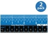 (2 pack) (2 Pack) Victor, VCTEZ12PBL, Plastic Dual Color 12" Easy Read Ruler, 1 Each, Blue,Black