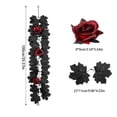 thumbnail image 2 of 40-Inch Black Leaf Red Rose Vine, PE Material, Gothic Dark Romance, Halloween Table Party Home Decor, 2 of 8
