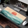 thumbnail image 6 of XXL Mouse Pad, Abstract Watercolor Mountains and Moon Large Desk Mat for Desktop, Extended Large Gaming Mouse Pad Mouse Mat with Non-Slip Rubber Base Stitched Edge for Home Office 35.4"X15.7", 6 of 6