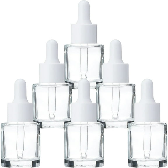 6 Pcs Glass Travel Bottles Set for Lotion, Perfume, Makeup, Serum Dropper Mini Containers Portable