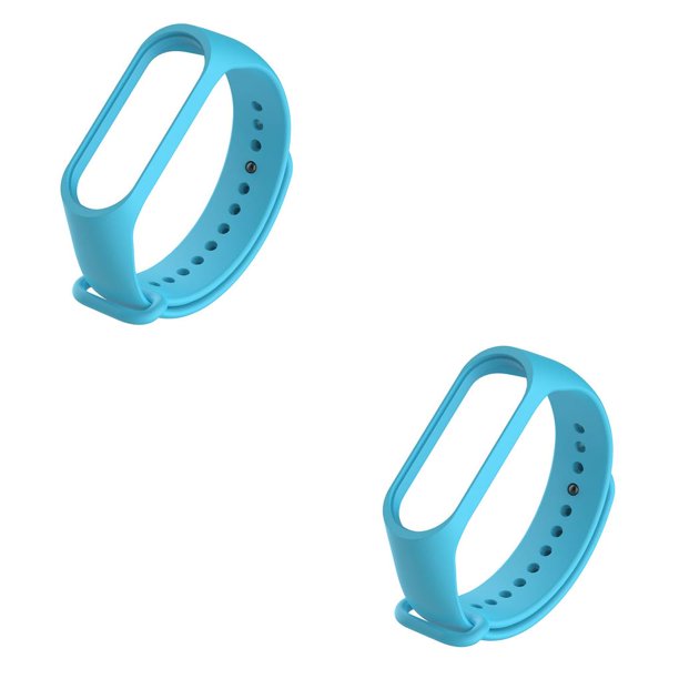 sweethay Replacement Strap Adjustable Skin-friendly Round Band Sport Smart Replacement Lightweight Bracelet Strap Wrist for Mi 3 Azul claro 2Conjunto