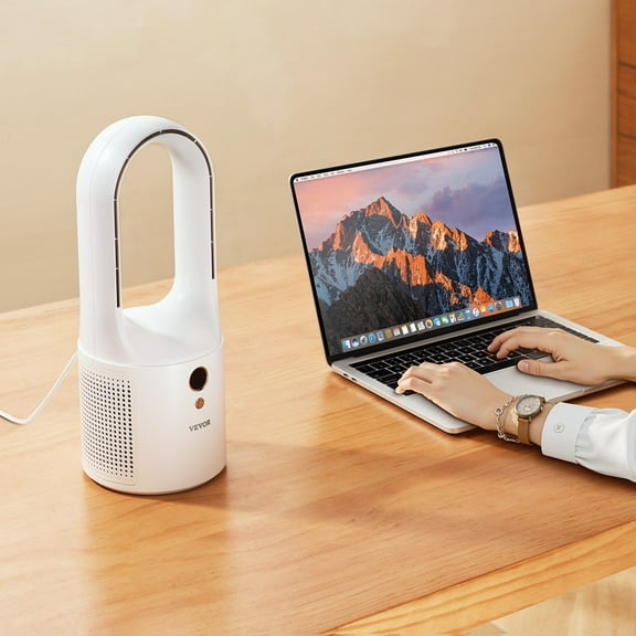 Adjustable Bladeless Desk Fan, 12.99” 6-Speed Quiet Cooling Fan for Home, Office, and Dorm Rooms