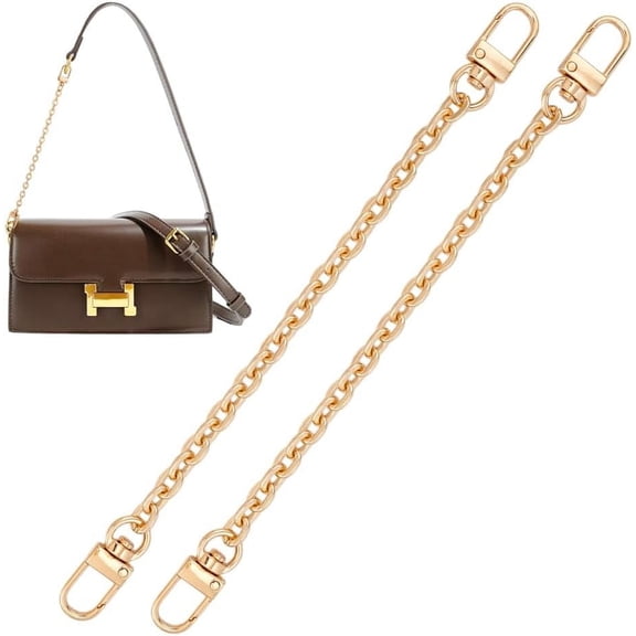 2Pcs 8.26 Inch(21cm) Bag Extender Chain Gold Purse Strap Extenders Purse Extender Chain Strap Replacement Accessory Bag Chain Straps for DIY Handbags Purse Making Supplies
