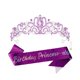 thumbnail image 1 of wonima11 Birthday Crown and Sash Set Birthday Girls Purple Princess Tiara Queen Crowns Crystal Tiara Women Rhinestone Tiara Birthday Headband Happy Birthday Decorations Party Cosplay Gifts, 1 of 1