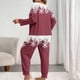 thumbnail image 4 of Conjunto de pantalones y blusa de poliéster para mujer, de manga larga, con estampado de moda, informal, para estar en casa, talla grande, 4 of 4