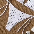thumbnail image 5 of Polka Dot Bikini Set, Triangle Halter Top with Tie Side Bottom, Two Piece Swimsuit White M, 5 of 6