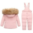 thumbnail image 3 of Otqutp 1-5 Years Children's Down Jacket Set Boys Long Sleeve Snow Pant and Jacket Toddler Girls Snowsuit Winter Clothes Snow Bib Kid Coat(Pink,4-5 Years), 3 of 3