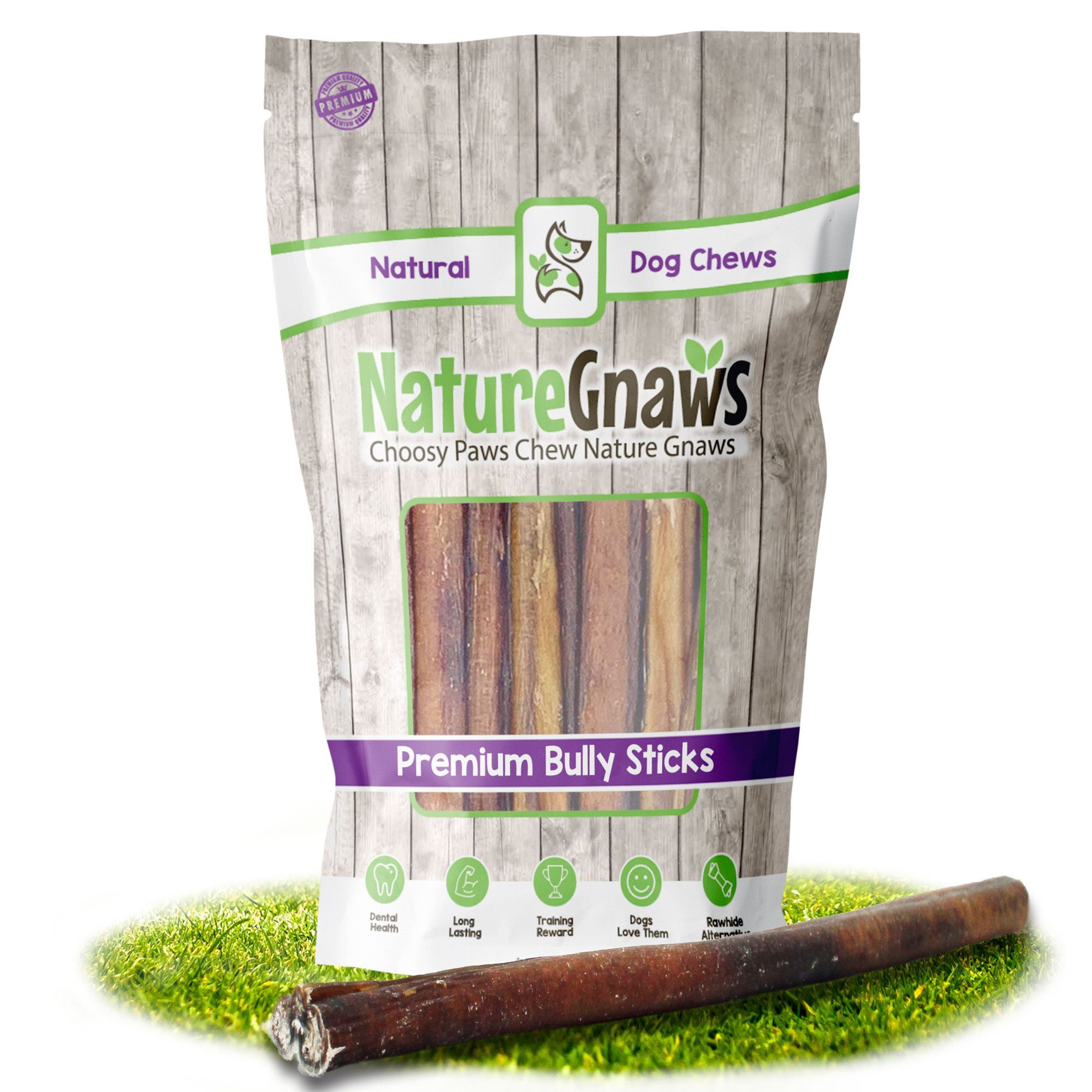 Nature Gnaws Large Bully Sticks 1112", 10 Count