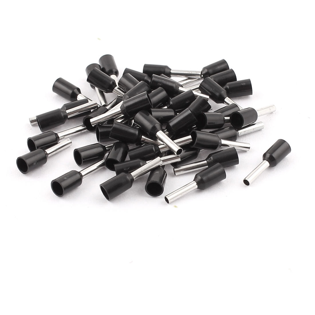50Pcs Black Wire Copper Crimp Insulated Ferrule Pin Cord End Terminals