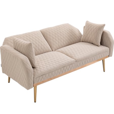 Oaks Aura Velvet Sofa Accent sofa loveseat sofa with rose gold metal feet and Teal Velvet