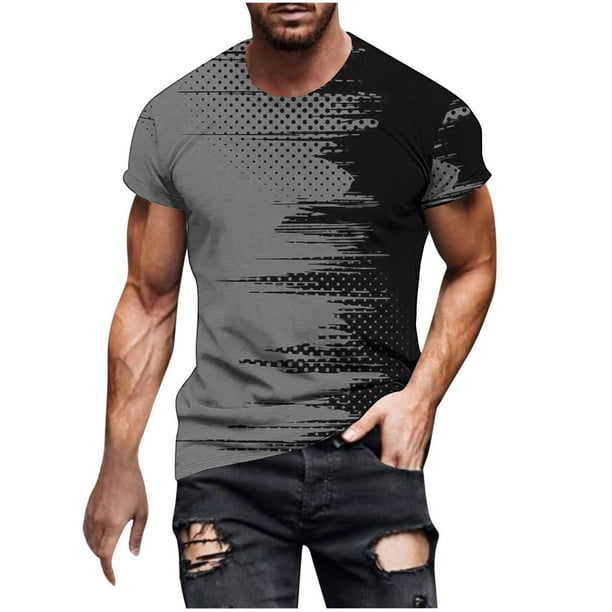 Camisetas de Manga Corta para Hombre Imprimir Cuello Redondo Camiseta de Moda Casual, Camiseta de Disfraz de Poliéster para Uso Al Aire Libre, Diario Y de Verano de Primavera