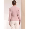 thumbnail image 4 of Camisa Abotonada Cuello Alto Allegra K Rosa Gris S, 4 of 4