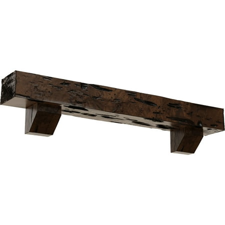 

Ekena Millwork 4 H x 6 D x 48 W Pecky Cypress Faux Wood Urethane Fireplace Mantel Kit W/ Ashford Corbels Premium Aged