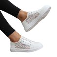 thumbnail image 2 of CHWshoes Women's Mesh Lace Floral Lace Up Fashion Sneakers Hollow Out Breathable Low-Top Shoes, Suitable for Sports, Daily Walks Outdoor Dressy Casual Footwear White Size 41, 2 of 7