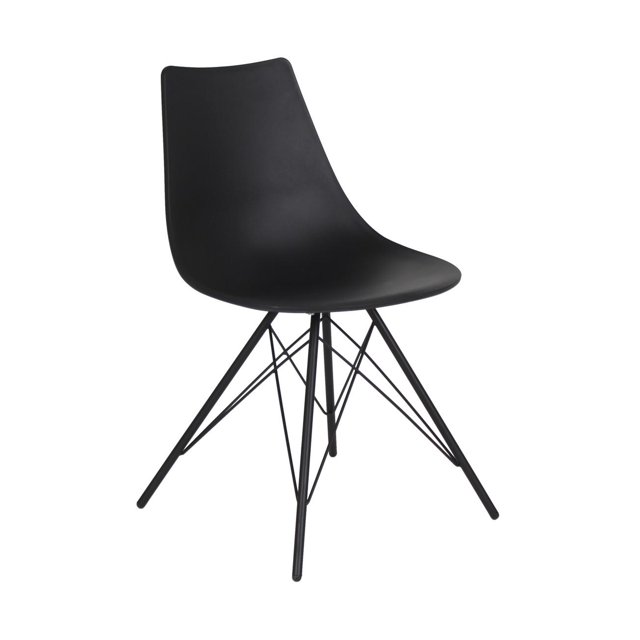 Silla Mdo Gante Negro Pata de Metal Mdo Muebles Gante