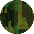 thumbnail image 1 of Ahgly Company Indoor Round Abstract Green Modern Area Rugs, 7' Round, 1 of 4