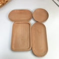 thumbnail image 3 of Japanese Style Wood Tray Oval Beech Small Wooden Disc Circular Wooden Dessert Plate Cake Tray, 3 of 3