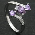 thumbnail image 2 of Birthstone Ring for Women Statement Ring 3 Stone Sterling Silver Cz Ginger Lyne Collection, 2 of 5